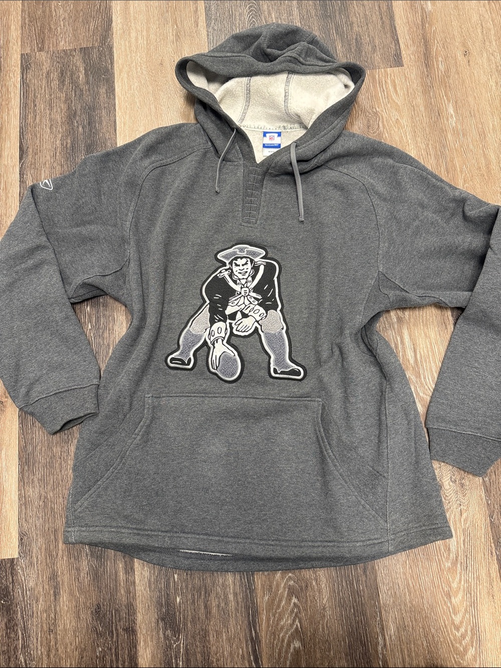 New England Patriots embroidered mascot hoodie